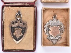 2x silver motor racing medals. A 3 Mile Motor Cycling Hcp 1910, won by W. Waters. Hallamrked for