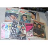 A quantity of Rock music memorabilia, mostly Beatles related. Including vintage publications,