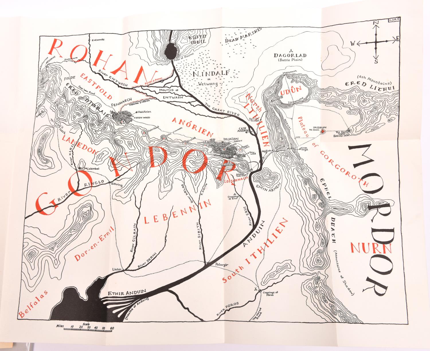 Lord of the Rings by J.R.R. Tolkien. 3 volumes, First Edition, Pub. George Allen and Unwin. The - Image 3 of 6