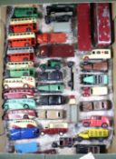 36x Dinky Toys for restoration. Including; 5x Double Deck buses. Observation coach. Luxury coach.