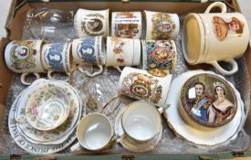 Approx 50x commemorative china items. Including Royal commemorative mugs, plates, etc and goss