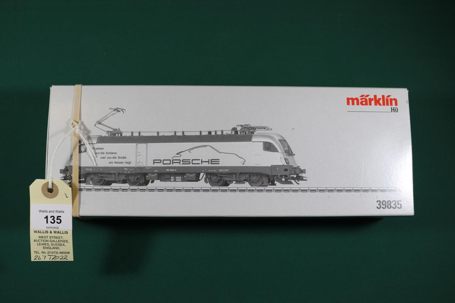 A Marklin HO gauge DB class BR 182 Bo-Bo Electric Locomotive (39835). RN 182 004-2. In silver and - Image 2 of 2