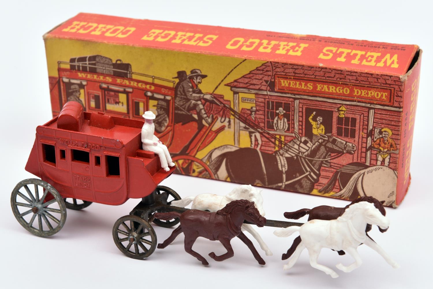 A Morris & Stone (London) Ltd. (Morestone) Wells Fargo Stage Coach. In red with unpainted wheels, - Image 2 of 2