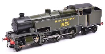 An O gauge 7mm brass kitbuilt Southern Railway W Class 2-6-4T locomotive. 1925, in Olive Green