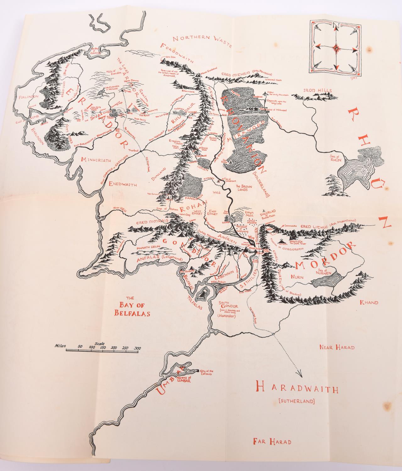 Lord of the Rings by J.R.R. Tolkien. 3 volumes, First Edition, Pub. George Allen and Unwin. The - Image 2 of 6