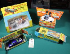 3x Corgi Toys. A James Bond Toyota 2000GT (336). Man from Uncle Thrushbuster (497). A Chitty