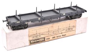 A Gauge One Tenmille Products kit built GWR bogie bolster wagon, 84066, in grey livery. A well