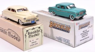 2 Brooklin White Metal models. 1959 Studebaker Lark Deluxe (BRK.149). In jade green with green