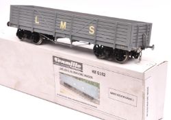 A Gauge One Tenmille Products kit built LMS (ex.CR) bogie iron ore wagon, in grey livery. A well