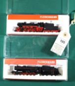 2 Fleischmann N gauge Locomotives. An OBB class 52 2-10-0 Tender Locomotive (715203). RN 52.8000. In