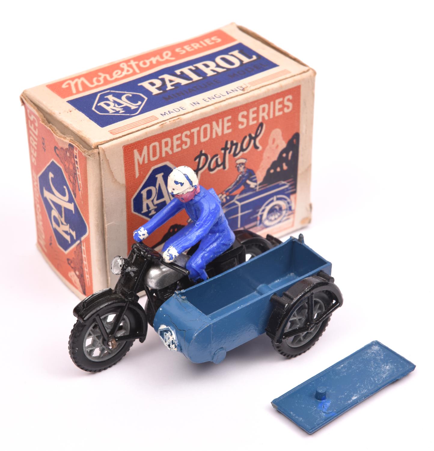 Morestone Series RAC Patrol. In black and mid blue livery, with opening box sidecar, complete with - Image 2 of 2