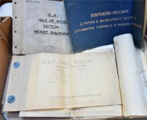 A quantity of railway related paperwork. Including Southern Railway items; Isle of Wight Section
