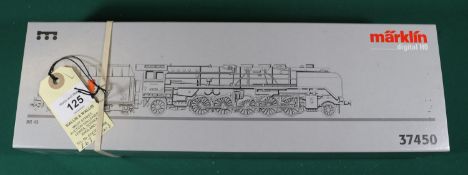 A Marklin digital HO gauge DB class BR 45 2-10-2 Steam Locomotive (37450). RN 45020. In black and