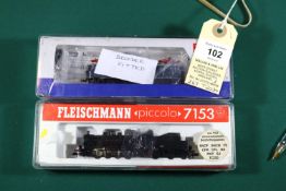 2 N gauge Locomotives. A Fleischmann SNCF class 040.D 0-8-0 Tender Locomotive (7153). RN 040.D.