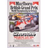 A rare original 1981 motor racing poster. 'MARLBORO British Grand Prix Silverstone Saturday July