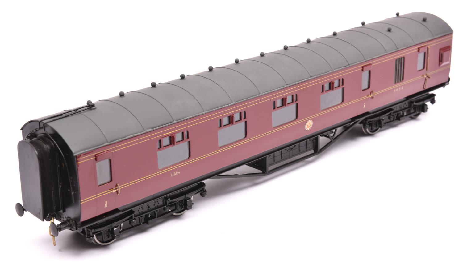 A Gauge One Tenmille Products kit built LMS Brake First corridor coach, 5051, in lined maroon - Image 2 of 3