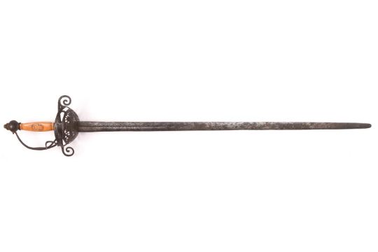 A 17th century rapier, broad blade 33", the shallow fullers showing signs of having had an - Image 7 of 7