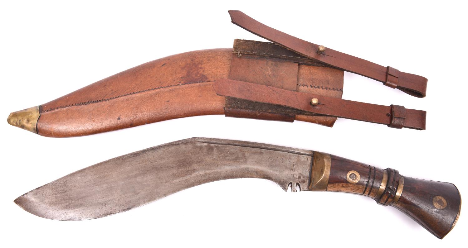 A copy of a WWI military issue kukri, blade 12½" stamped with broad arrow over "I", date 1917, - Image 2 of 2