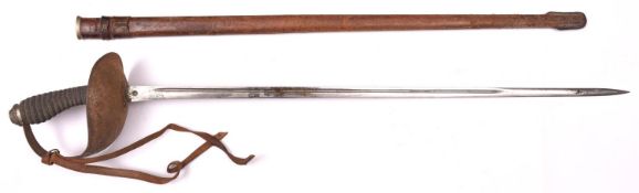 A 1912 pattern cavalry officer's sword, by Manton & Co, Calcutta, the blade etched with panels of