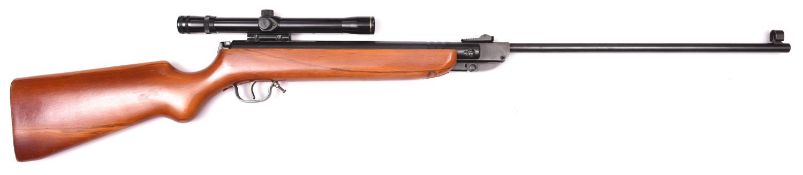 A .22" Haenel Modell 303 break action air rifle, number 533805, fitted with BSA 4x20 telescopic