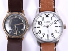 An Arctos WWII period German DH pattern wristwatch, with black dial, luminous numerals and hands,