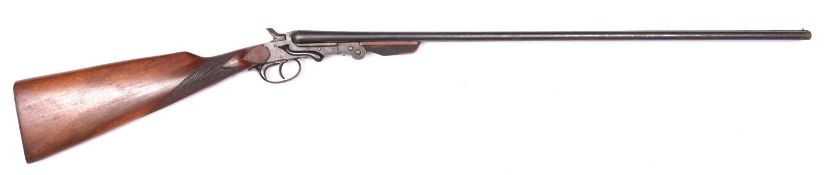 *A Belgian DB .410" side lever folding shotgun, 43½" overall, barrel 28", number 5918, Liege proved.