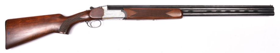 *An Italian Aya DB O&U single trigger 12 bore shotgun, retailed by Midland Gun Co, number 76194, 45"