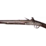 A good silver mounted 14 bore flintlock sporting gun by Wilson, made for the Turkish market, c 1760, - Image 3 of 5