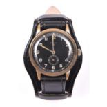 Wagner wristwatch. Serial 671348. Plated case, brushed finish, considerable wear to plating, 35mm