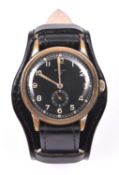 Wagner wristwatch. Serial 671348. Plated case, brushed finish, considerable wear to plating, 35mm