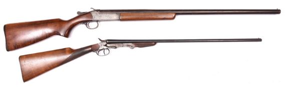 *A Belgian DB .410" side lever folding shotgun, 41" overall, barrels 25½?, no visible number,