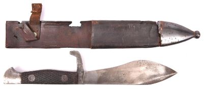 A post WWII period Spanish special forces "Bolo" survival or fighting knife, blade 6" with knurled