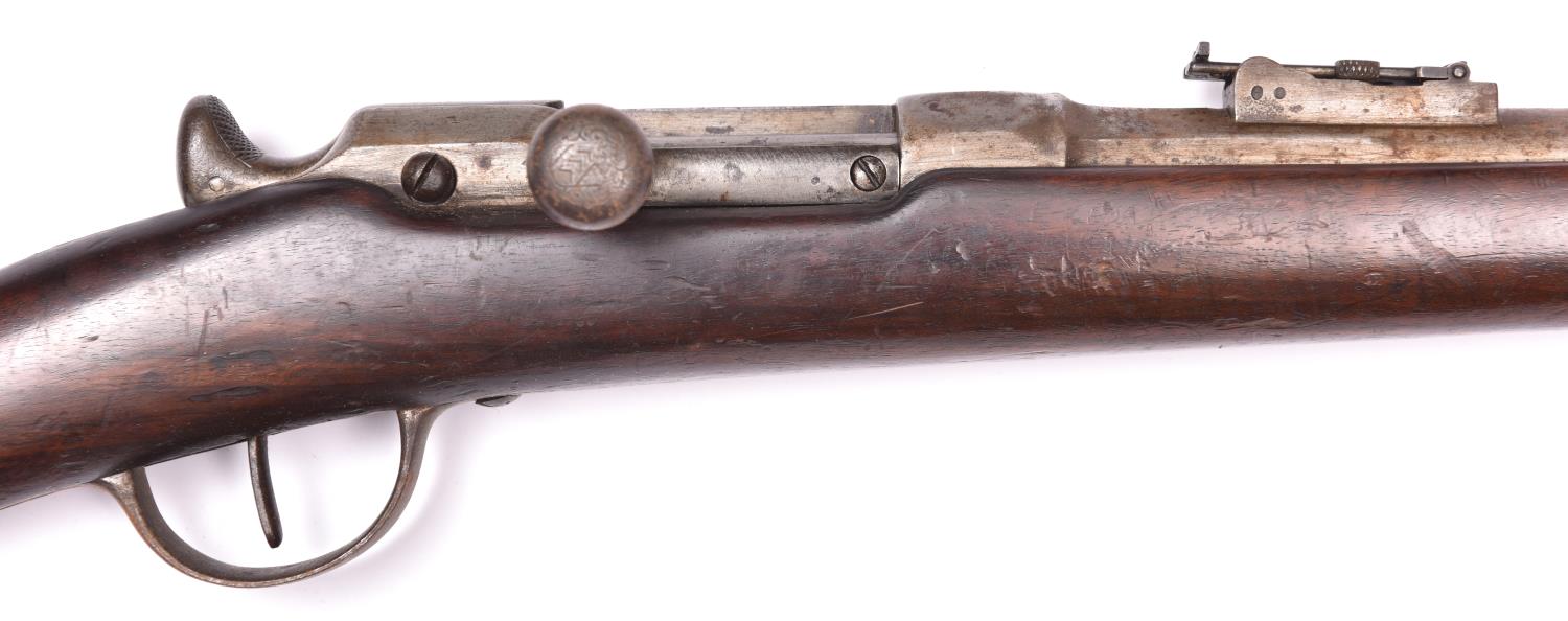 A probably unique 11mm French Model 1866 Chassepot bolt action needle fire rifle, 51½? overall, - Image 2 of 2