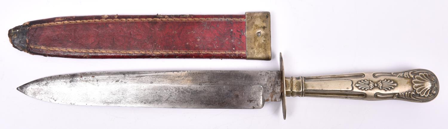 A Victorian Bowie knife, SE spear point blade 9", the ricasso marked "JOHN BLYDE GENIUS" around an - Image 2 of 2
