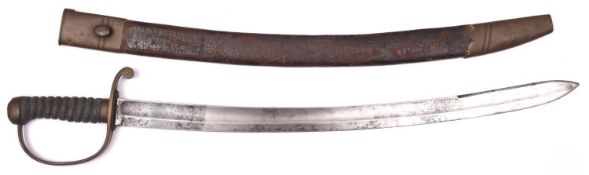 A 19th century Constabulary sidearm, blade 23" with traces of spring locking catch on the back edge,