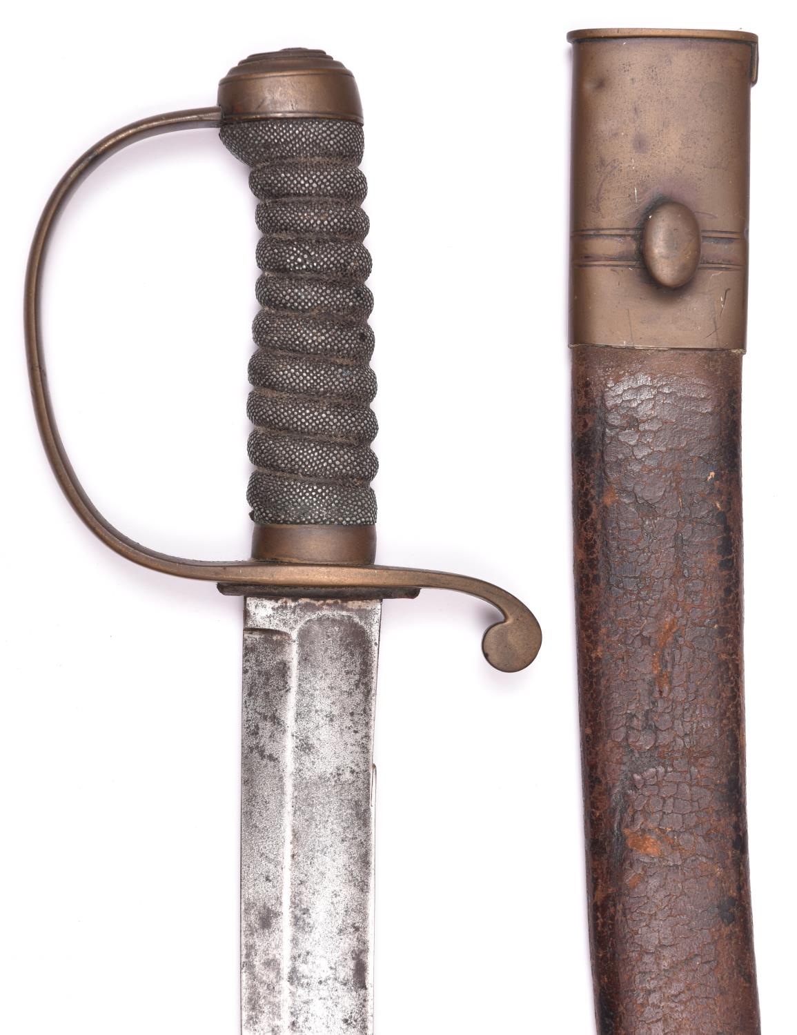 A 19th century Constabulary sidearm, blade 23" with traces of spring locking catch on the back edge, - Image 2 of 2