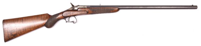**A Belgian .22" RF smooth bore garden gun, number 4242, 38" overall, octagonal barrel 23" with