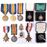 An emotive WWI family group of medals comprising: 1914 star (_Ply 17602 Pte G A Honiatt, RM Brigade)