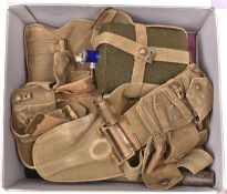 A set of reproduction 1908 pattern webbing, including entrenching tool, water bottle, ammunition