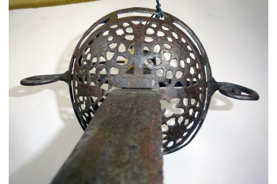 A 17th century rapier, broad blade 33", the shallow fullers showing signs of having had an - Image 5 of 7