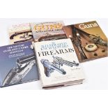 Five various gun books: "The British Over and Under Shotgun" by Boothroyd, 1996; "The Manton