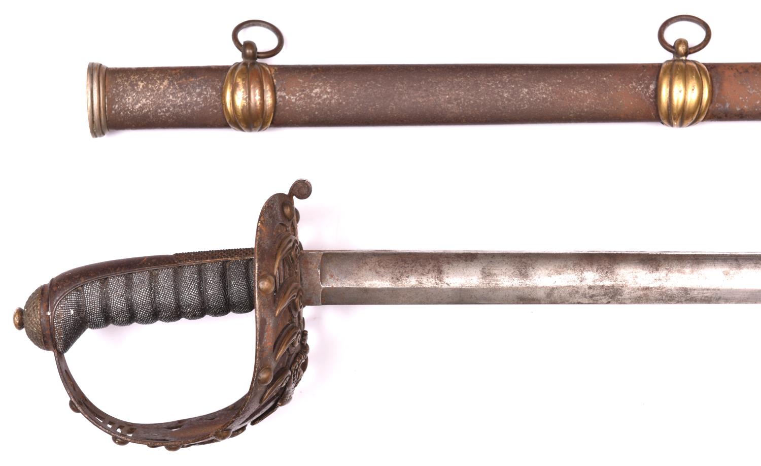 A Victorian 2nd Life Guards officer's 1874 pattern "State" sword, blade 36" with hatchet point, - Image 2 of 2