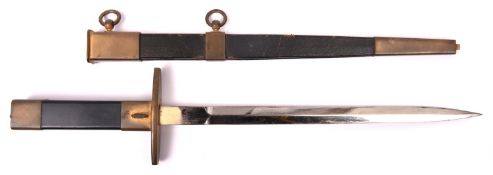 An M1935 French Airforce NCO's dress dagger, slender plated blade 10", the ricasso stamped "R.R.