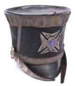 A good copy of an officer's shako of the Royal Berkshire Militia, c 1833-35, with silver and