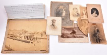 A quantity of Victorian deeds and contract documents, also a quantity of photographs, some military.