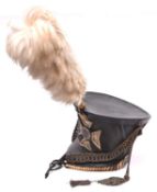 A good copy of an officer's 1828 type bell top "Kiver" shako of the 29th (Worcestershire)