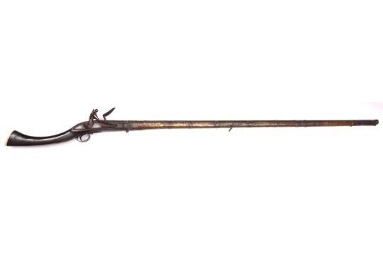 A 20 bore Indian flintlock jezail, 66" overall, ex-matchlock barrel 51½", the breech with traces - Image 3 of 3