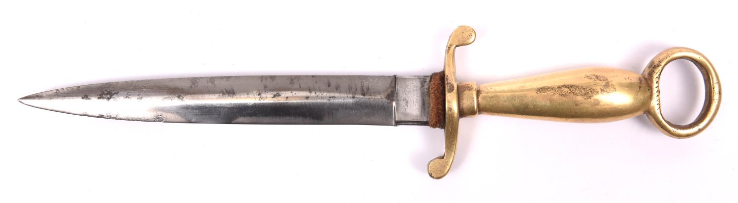 An unusual old fighting knife (?), DE blade 6¼" by "Woodhead, Howard St, Sheffield", the one piece - Image 2 of 2
