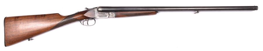 *A Spanish DB 12 bore top lever boxlock ejector shotgun, by Larranaga, 44½" overall, barrels 27½",