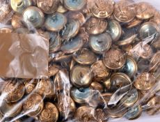 100 HLI OR's QC large brass buttons, unissued stock, gilding metal finish, VGC £40-50